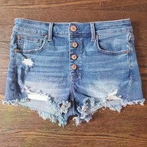 American Eagle midrise button detail jean shorts